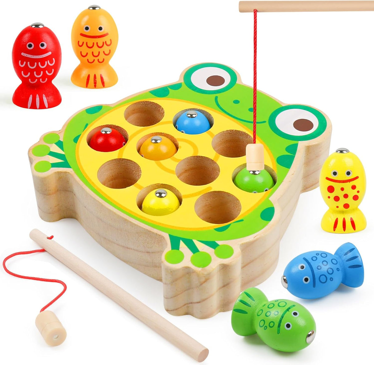 Juego Didáctico de Madera - Rana de Pesca