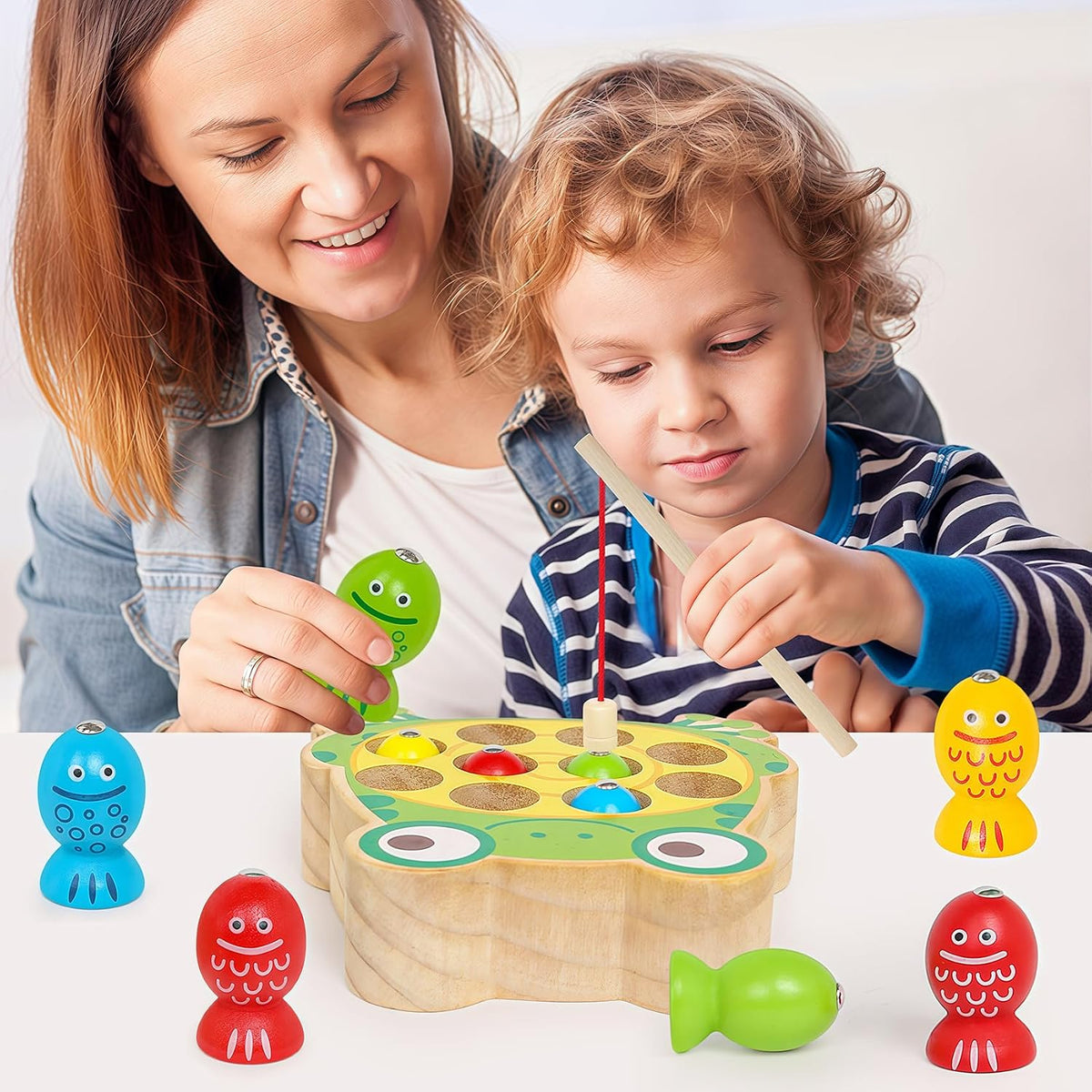 Juego Didáctico de Madera - Rana de Pesca